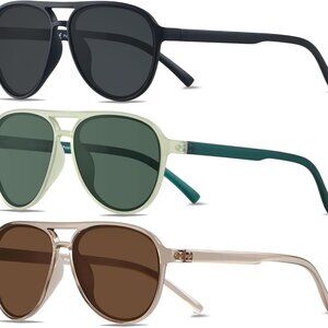 Retro Polarized Aviator Sunglasses Unisex Vintage Square UV400 Protection